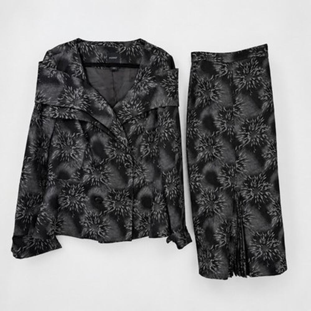 Ashro Black Starburst Jacket Skirt Suit Set Plus size 20W Party Event Church